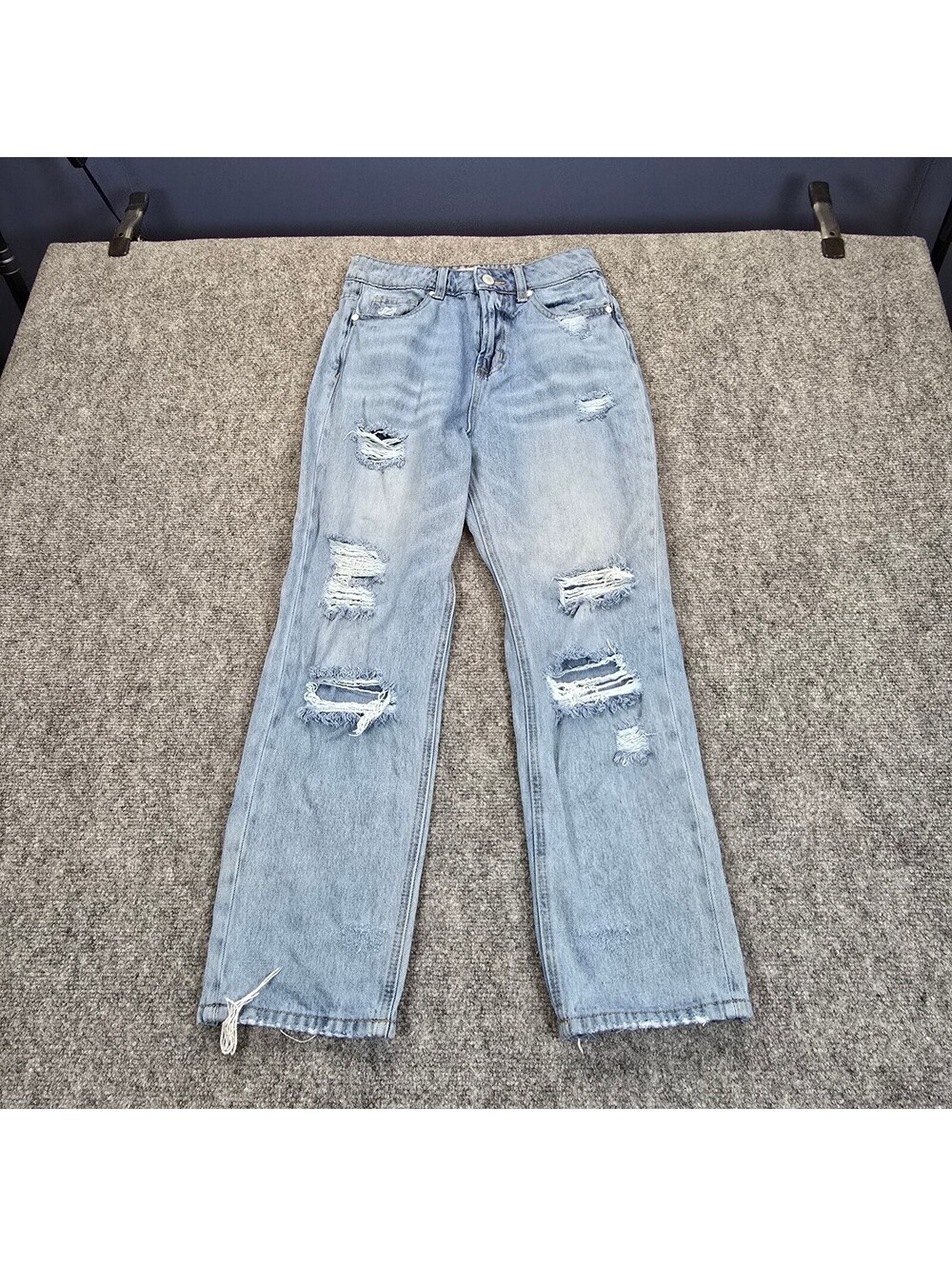 Altar'd State Jeans Women's 24 Light Wash Distressed Straight Leg